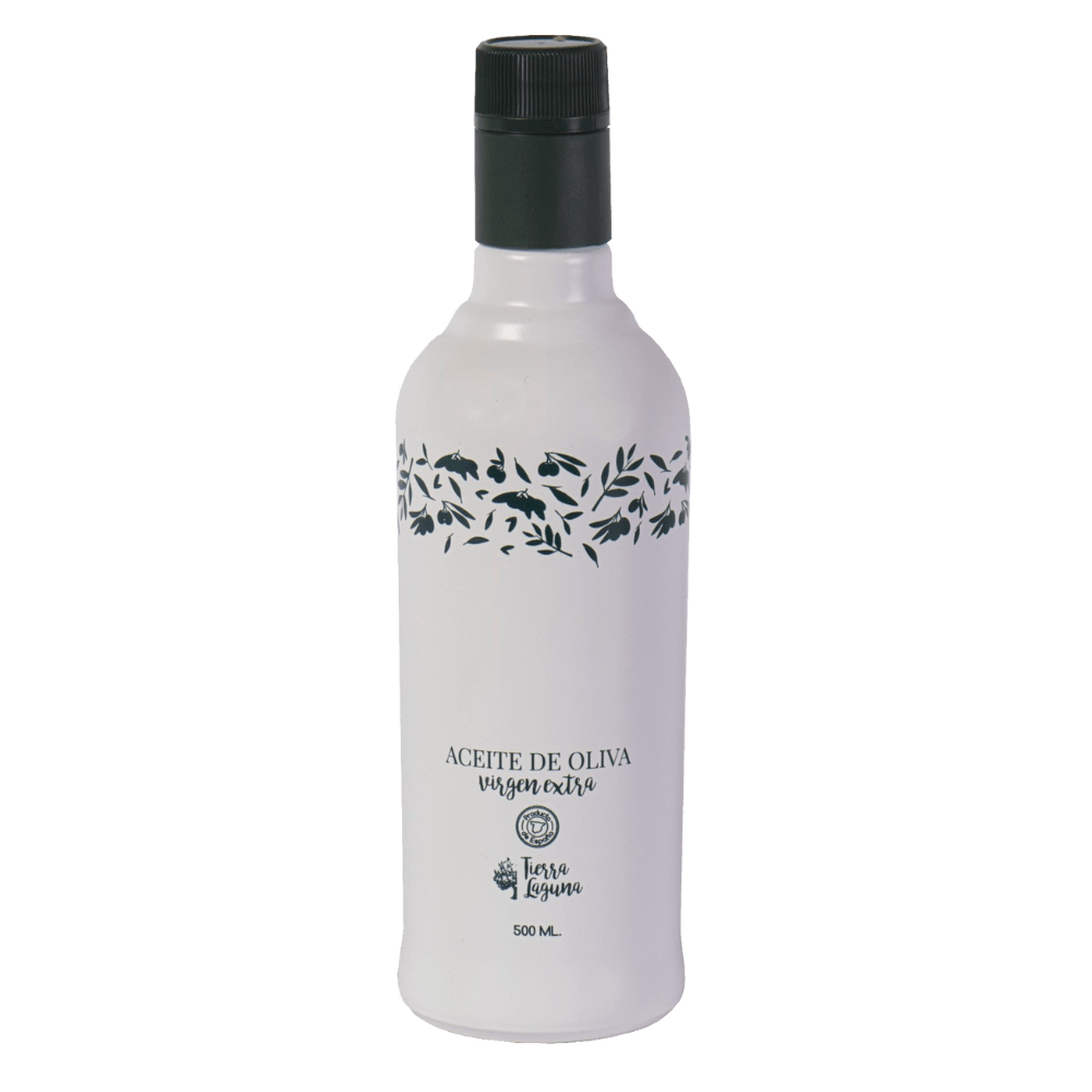 Botella de aceite personalizada de oliva virgen extra de 500 ml.