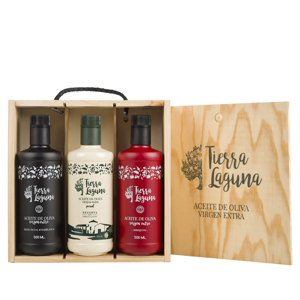 Estuche Selección – Reserva / Blend / Arbequina 500 ml. <br> <span class="especificacion">caja 3 ud.</span>