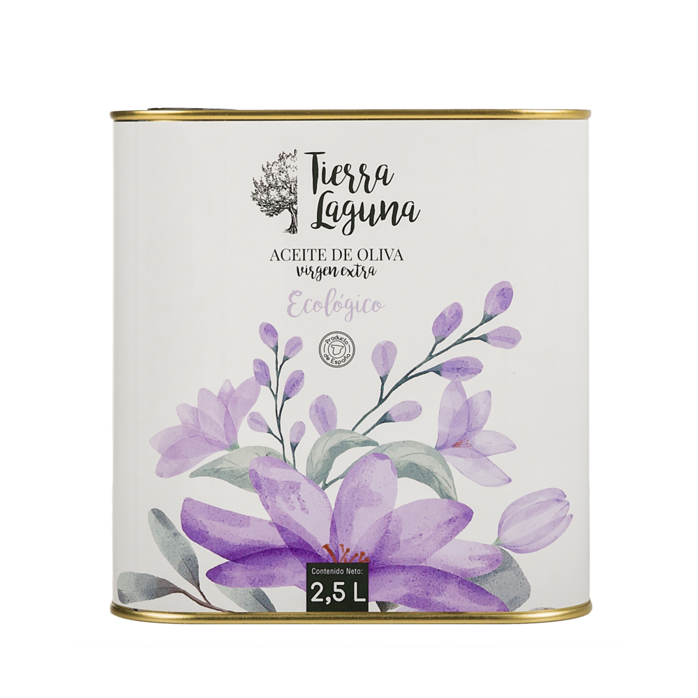 Lata 2,5L –  Aceite de Oliva Virgen Extra Ecológico<br> <span class="especificacion">caja 3 ud. (precio ud: 24,5€)</span>